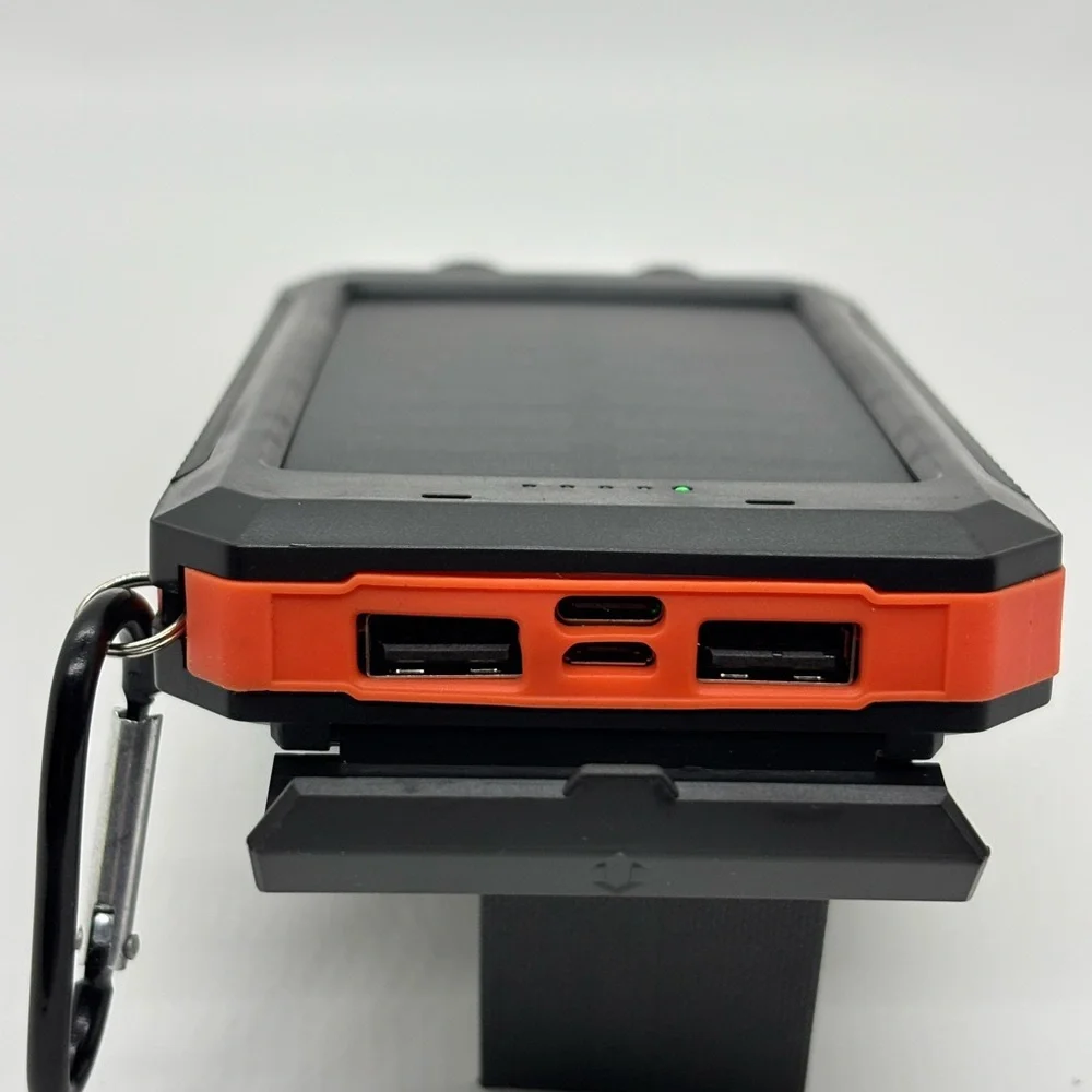 Solar Charger Power Bank - Orange and Black